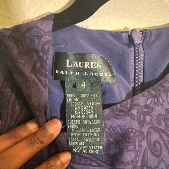 Ralph Lauren Navy Paisley Midi Dress - Picture 3 of 6